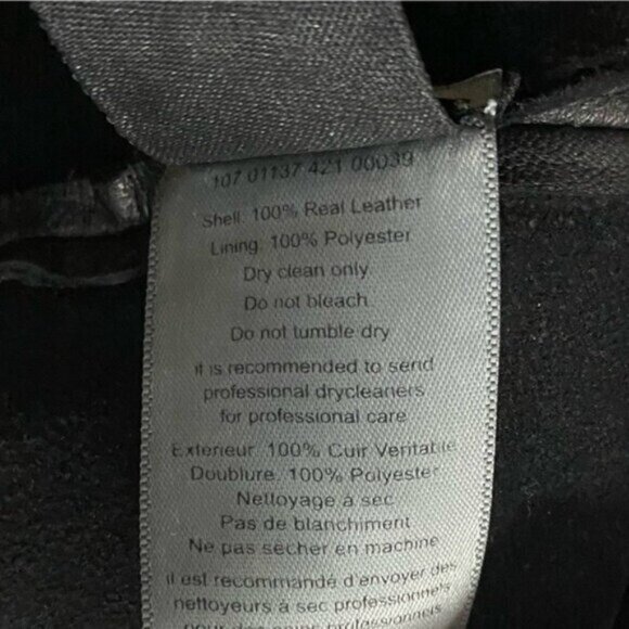 RIXO Jacket Size Medium Black Debbie Leather Read* Grunge Ruffle Bib Goth - Picture 10 of 13